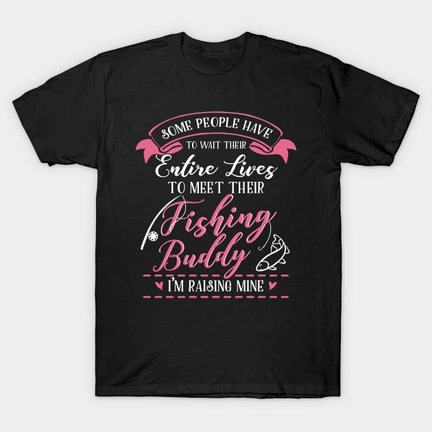 Fishing Mom and Baby Matching T-shirts Gift T-Shirt by KsuAnn